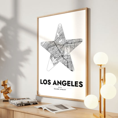 Los Angeles Star Map Poster