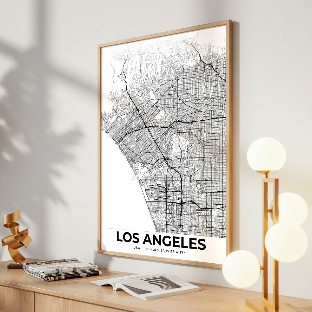 Los Angeles Elegant Map Poster