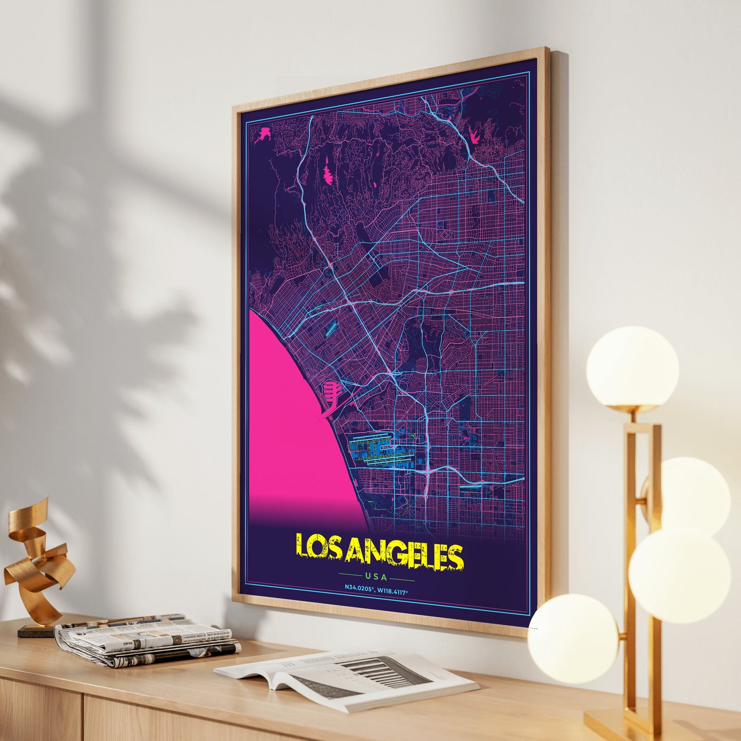 Los Angeles Cyberpunk Map Poster