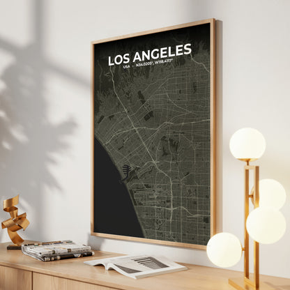 Los Angeles Sable Map Poster