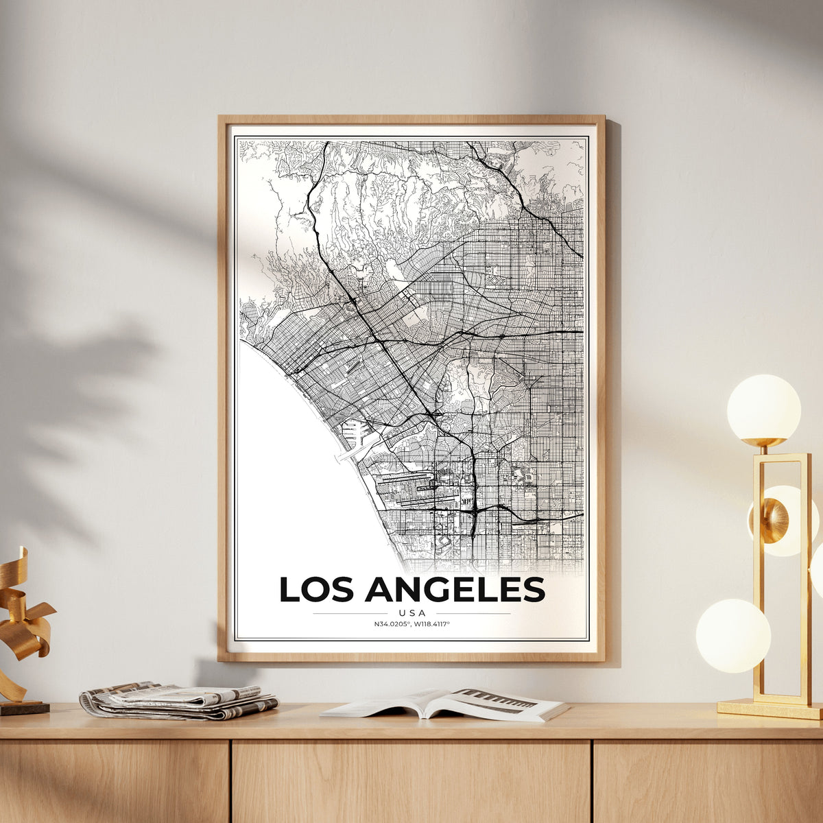 Los Angeles Modern Map Poster