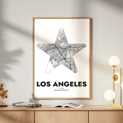 Los Angeles Star Map Poster