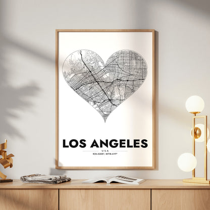 Los Angeles Heart Map Poster