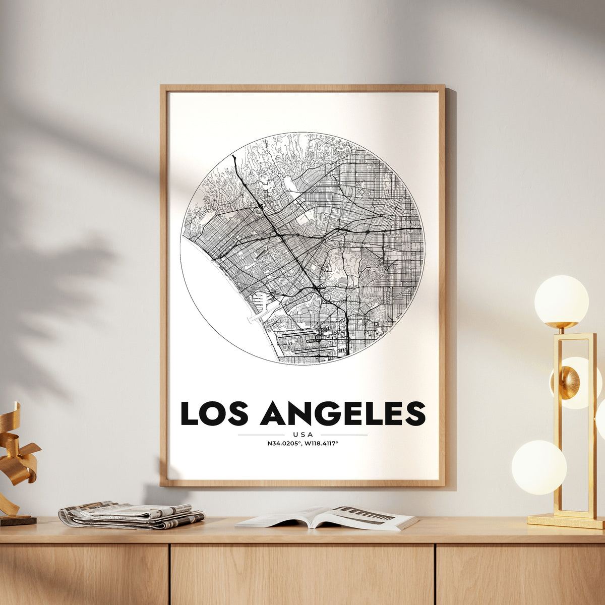 Los Angeles Spot Map Poster