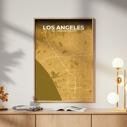 Los Angeles Forge Map Poster