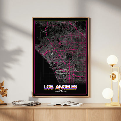 Los Angeles Retro Map Poster