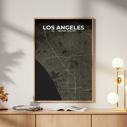 Los Angeles Sable Map Poster