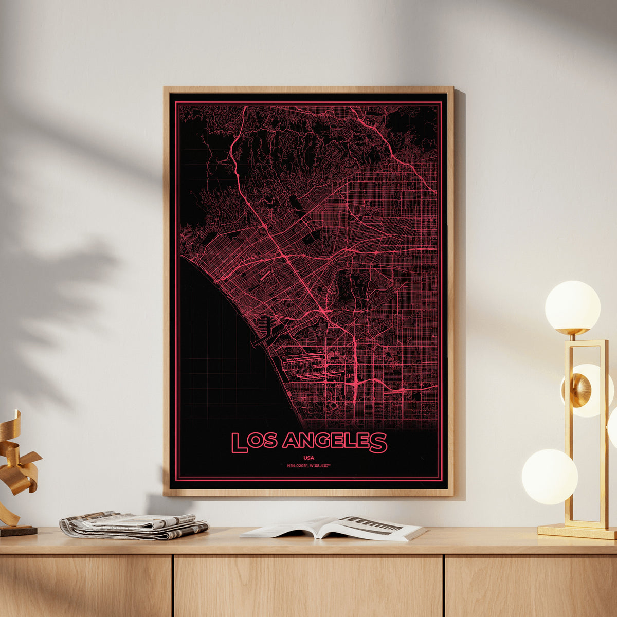 Los Angeles Phosphor Map Poster - System Alert