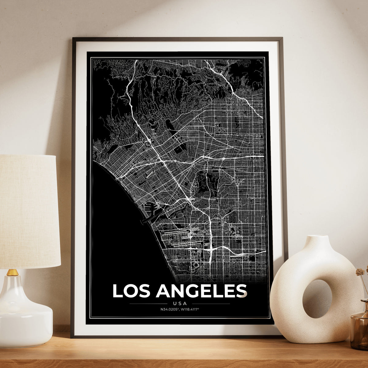 Los Angeles Modern Map Poster