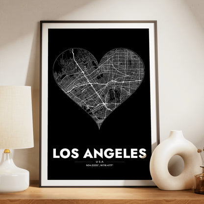 Los Angeles Heart Map Poster