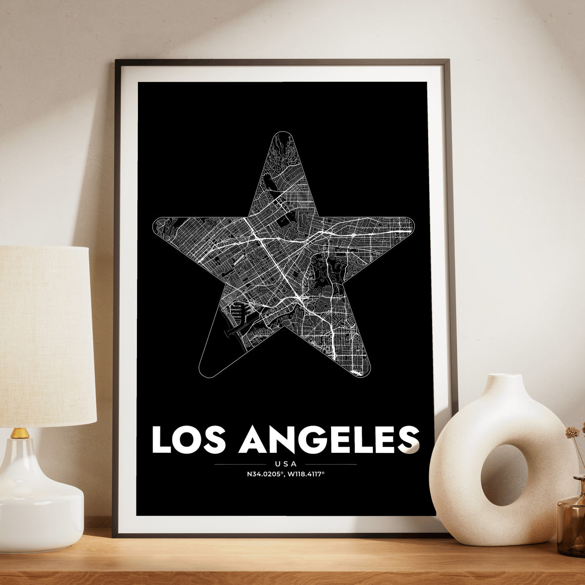 Los Angeles Star Map Poster