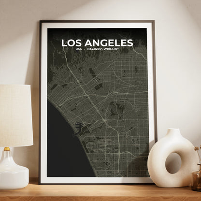 Los Angeles Sable Map Poster