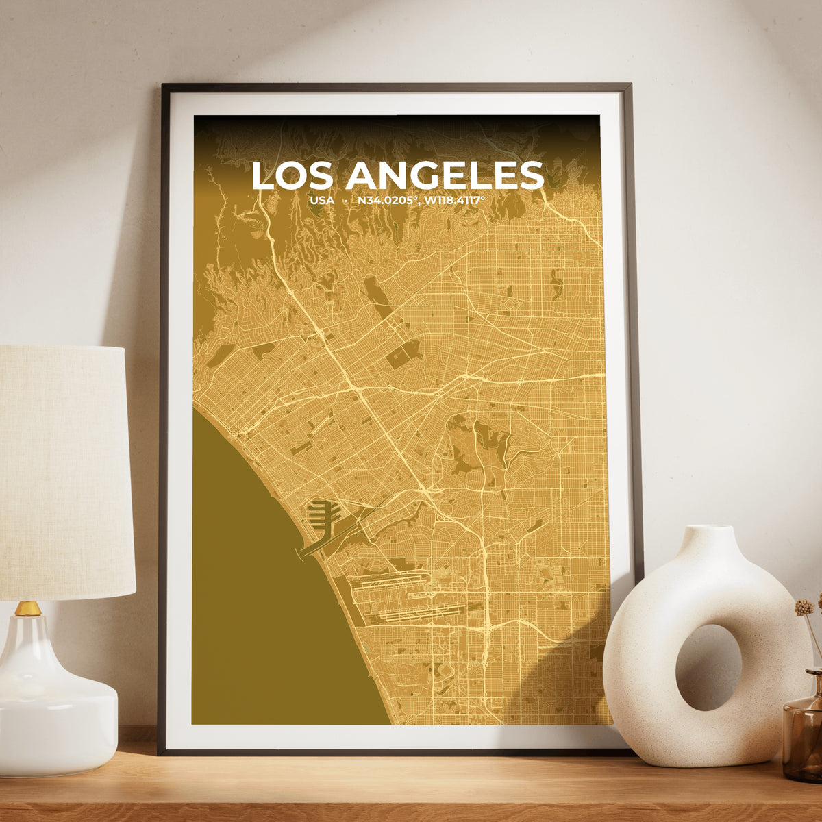 Los Angeles Forge Map Poster