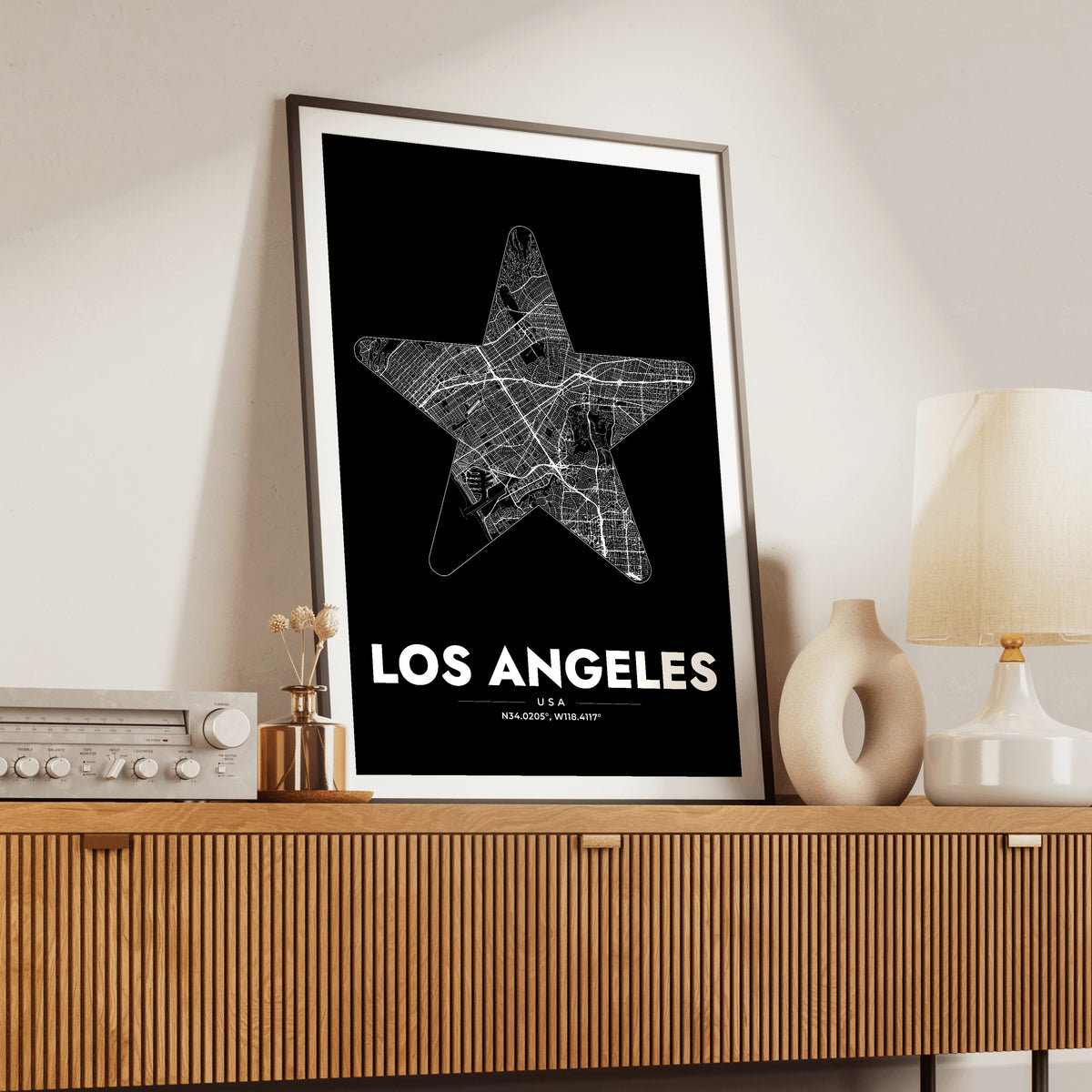 Los Angeles Star Map Poster