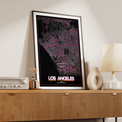 Los Angeles Retro Map Poster