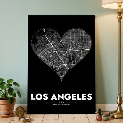 Los Angeles Heart Map Poster