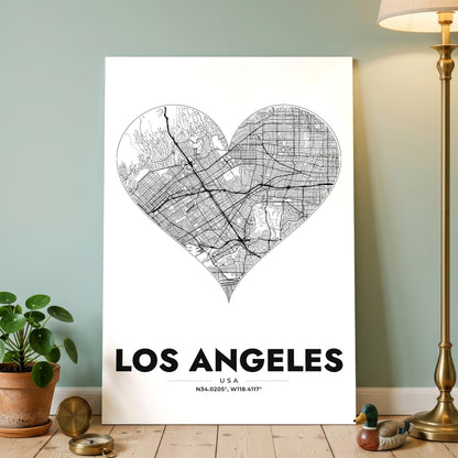 Los Angeles Heart Map Poster
