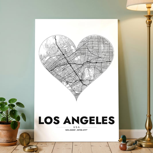 Los Angeles Heart Map Poster