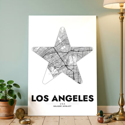 Los Angeles Star Map Poster