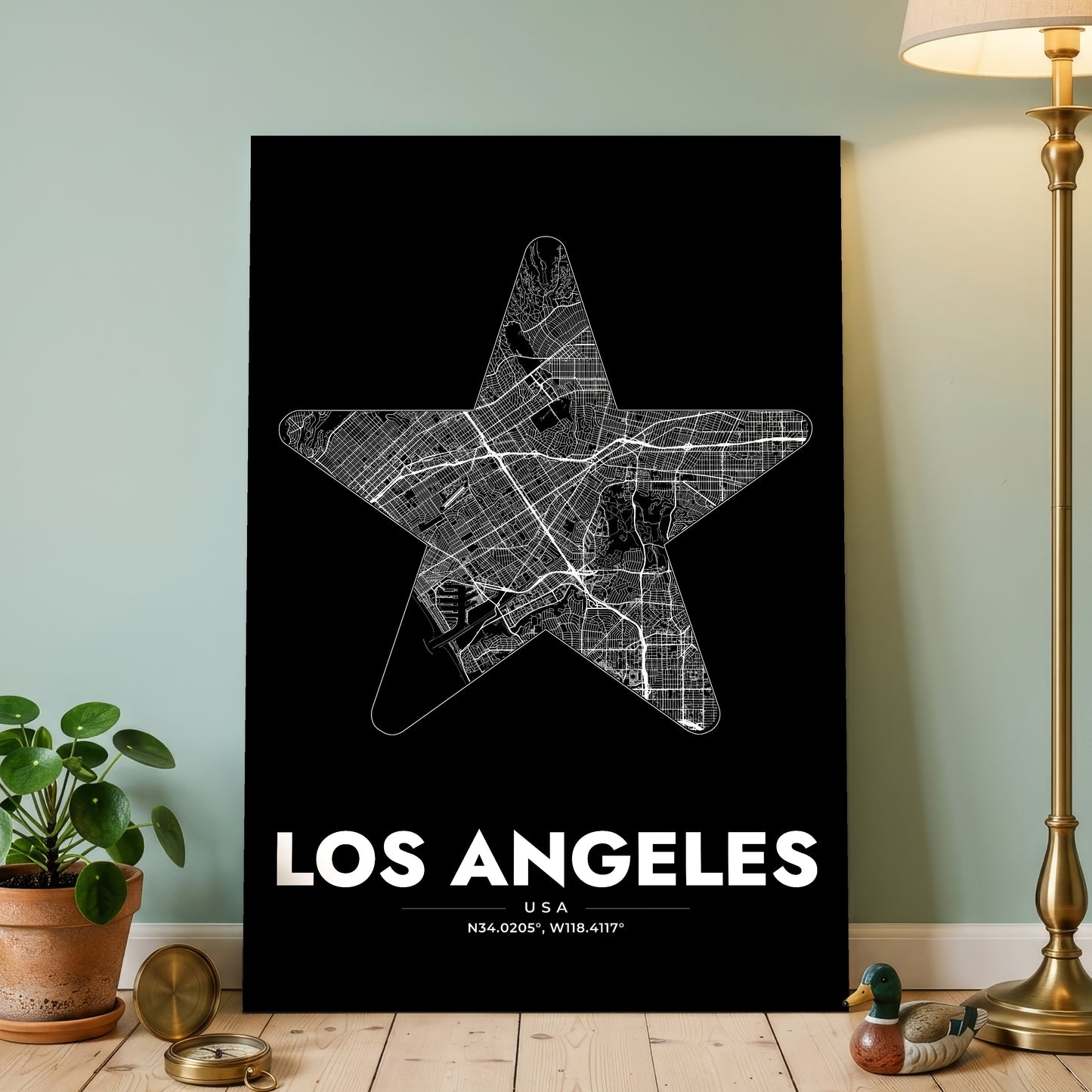 Los Angeles Star Map Poster