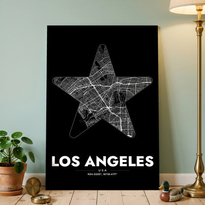 Los Angeles Star Map Poster