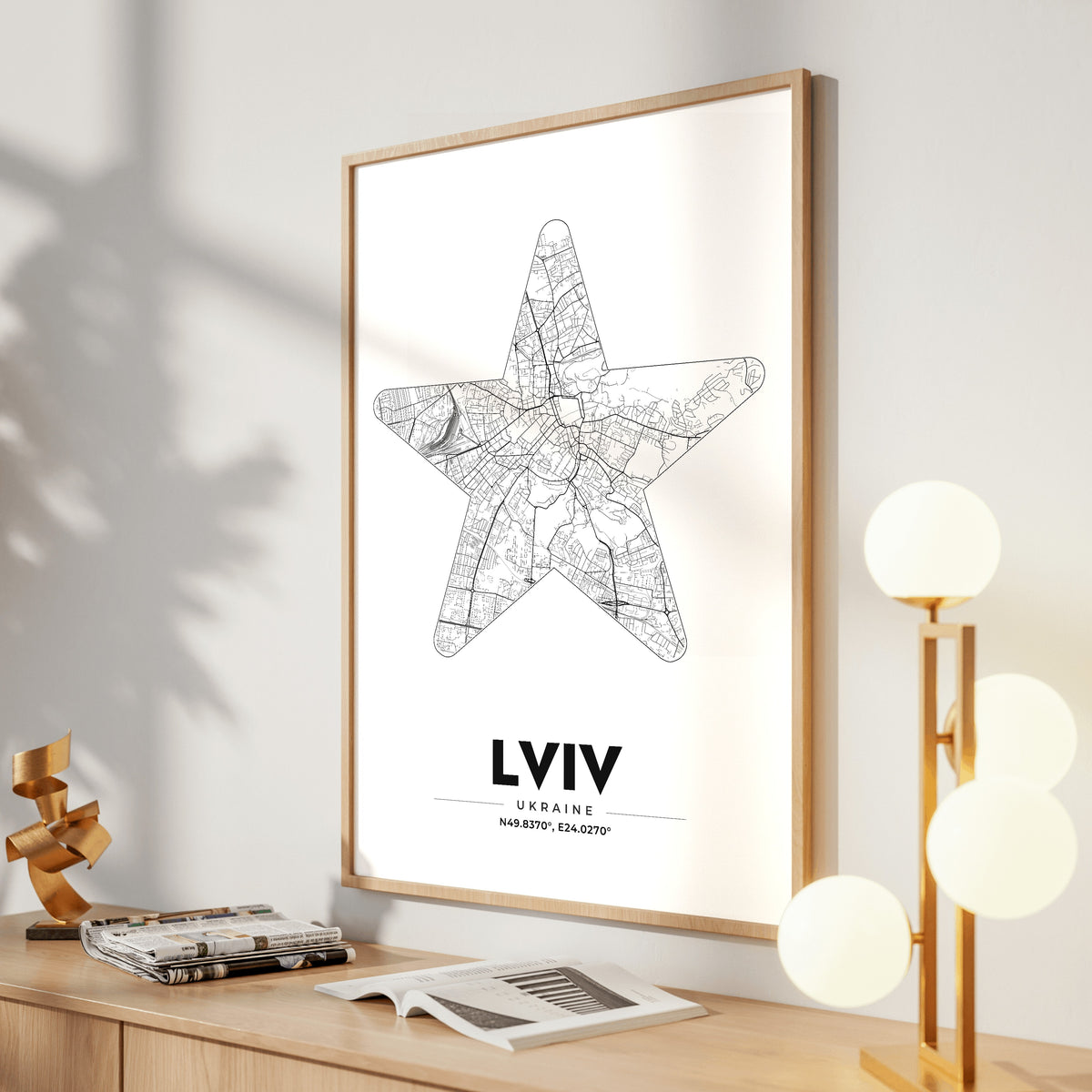 Lviv Star Map Poster