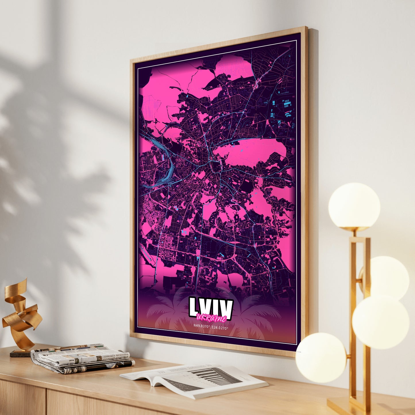 Lviv GTA Map Poster