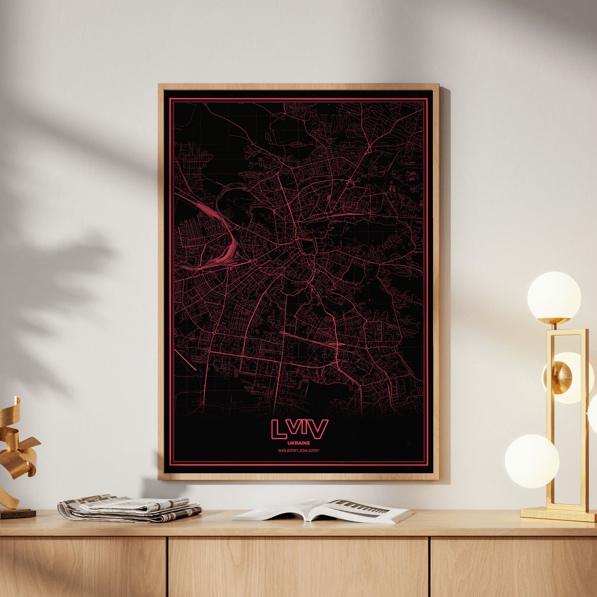 Lviv Phosphor Map Poster - System Alert