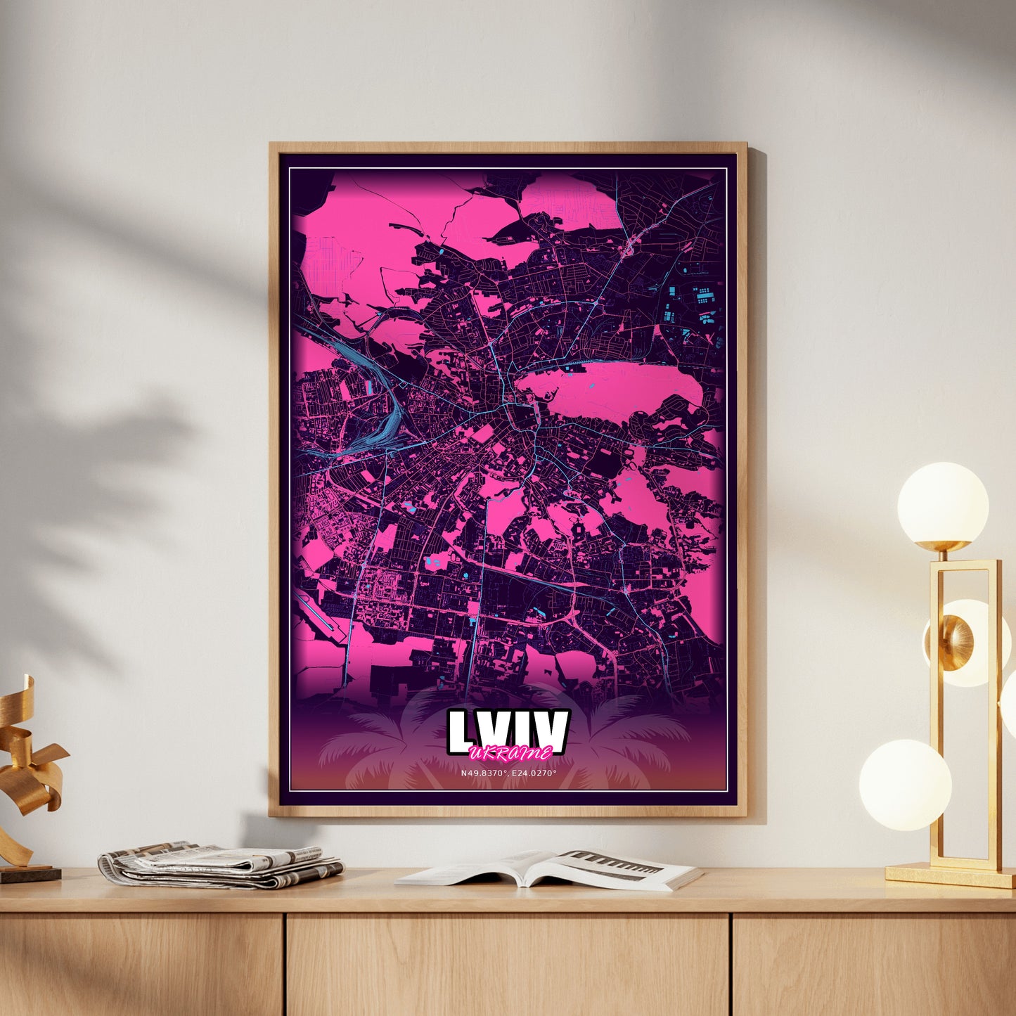 Lviv GTA Map Poster