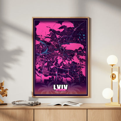 Lviv GTA Map Poster