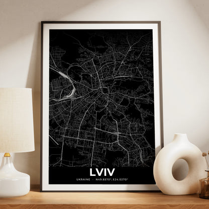 Lviv Elegant Map Poster