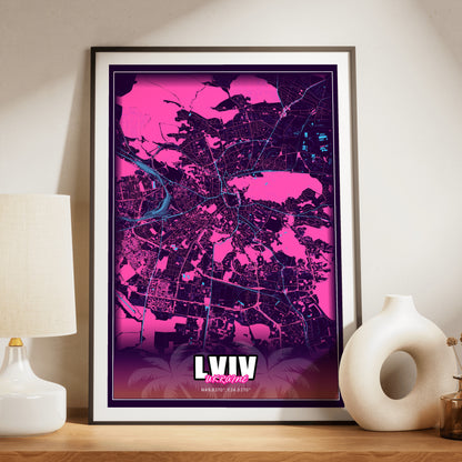 Lviv GTA Map Poster