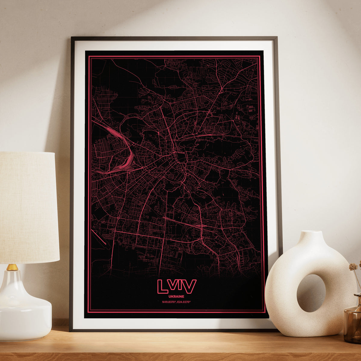 Lviv Phosphor Map Poster - System Alert