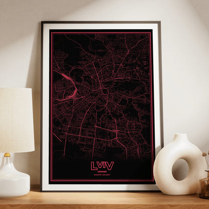 Lviv Phosphor Map Poster - System Alert