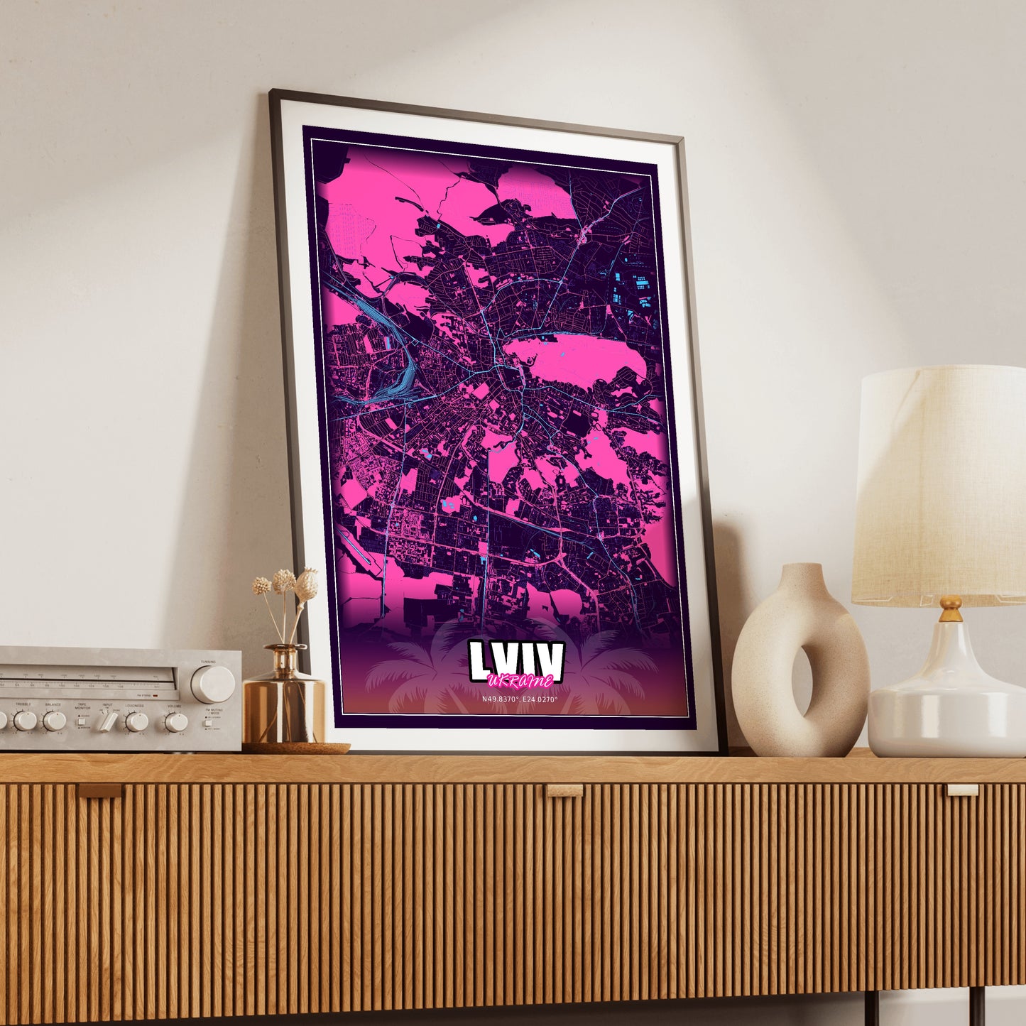 Lviv GTA Map Poster