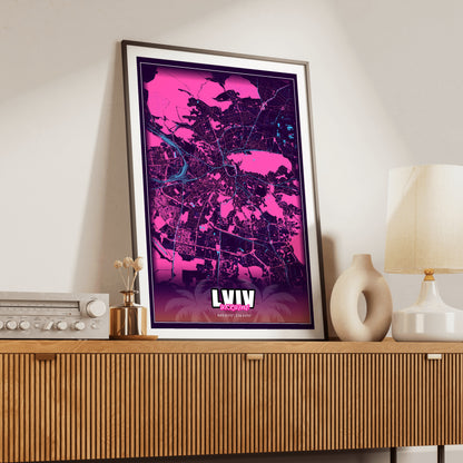 Lviv GTA Map Poster