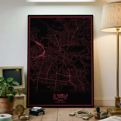 Lviv Phosphor Map Poster - System Alert