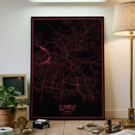 Lviv Phosphor Map Poster - System Alert