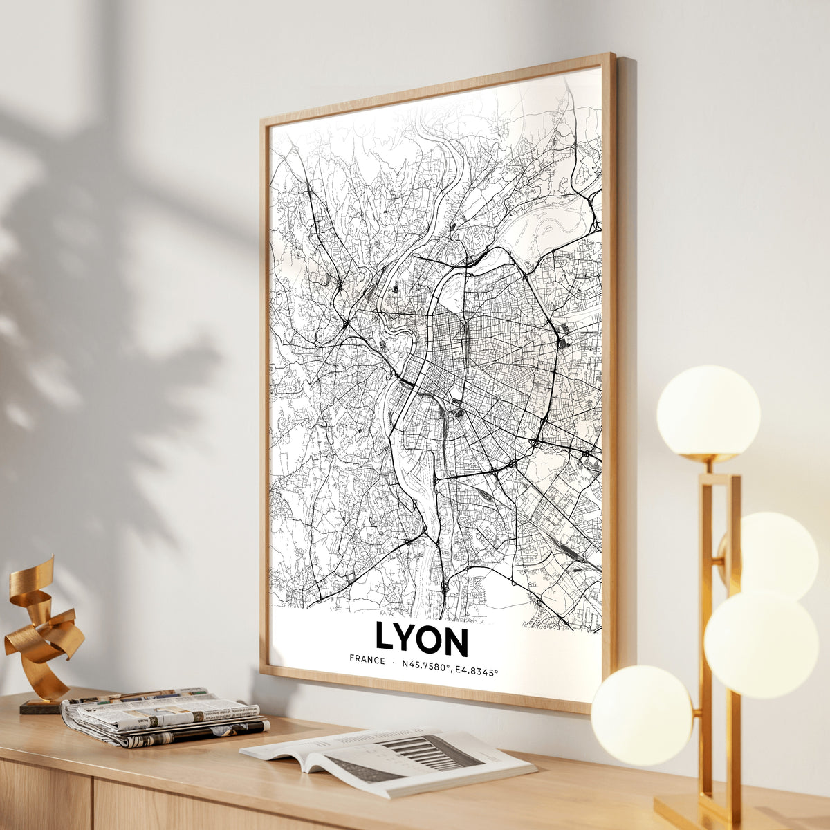 Lyon Elegant Map Poster