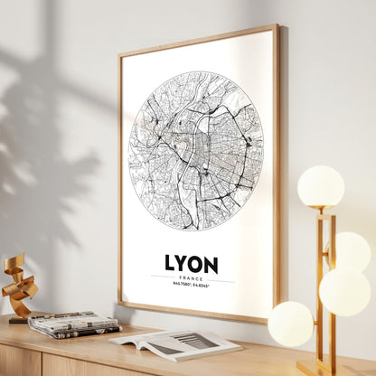 Lyon Spot Map Poster