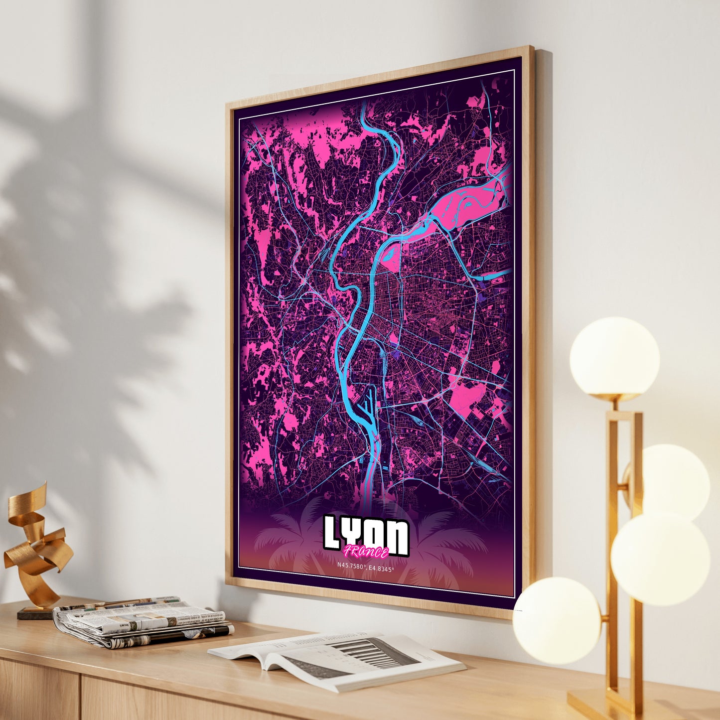Lyon GTA Map Poster