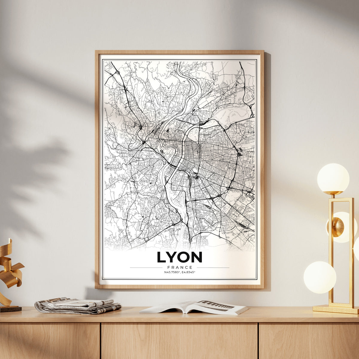 Lyon Modern Map Poster