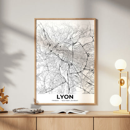 Lyon Elegant Map Poster