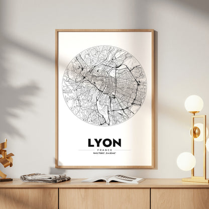 Lyon Spot Map Poster