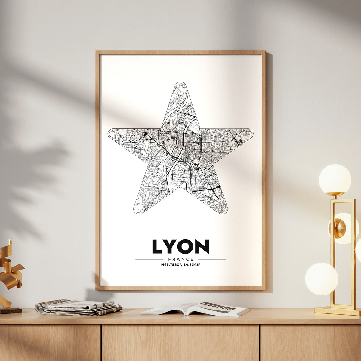Lyon Star Map Poster
