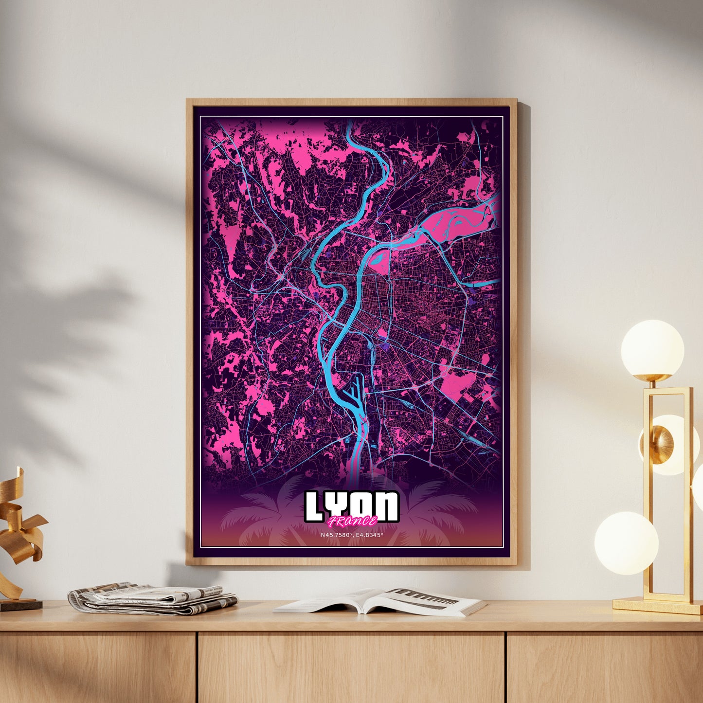 Lyon GTA Map Poster