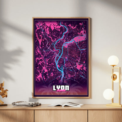 Lyon GTA Map Poster