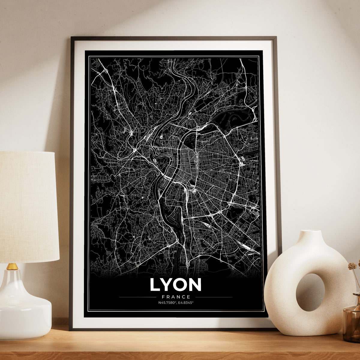 Lyon Modern Map Poster