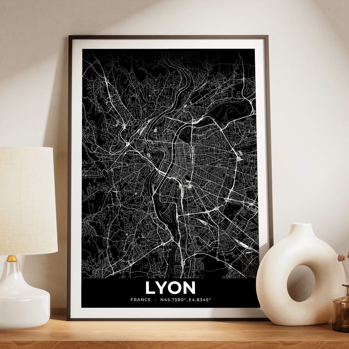 Lyon Elegant Map Poster