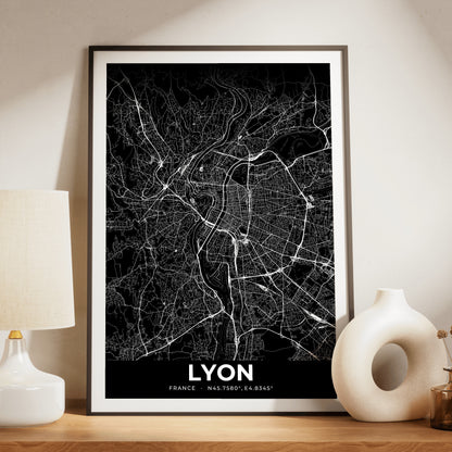 Lyon Elegant Map Poster